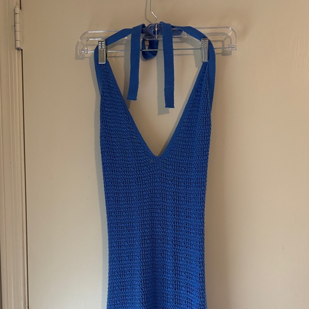 525 Blue Knit Dress/Cover up